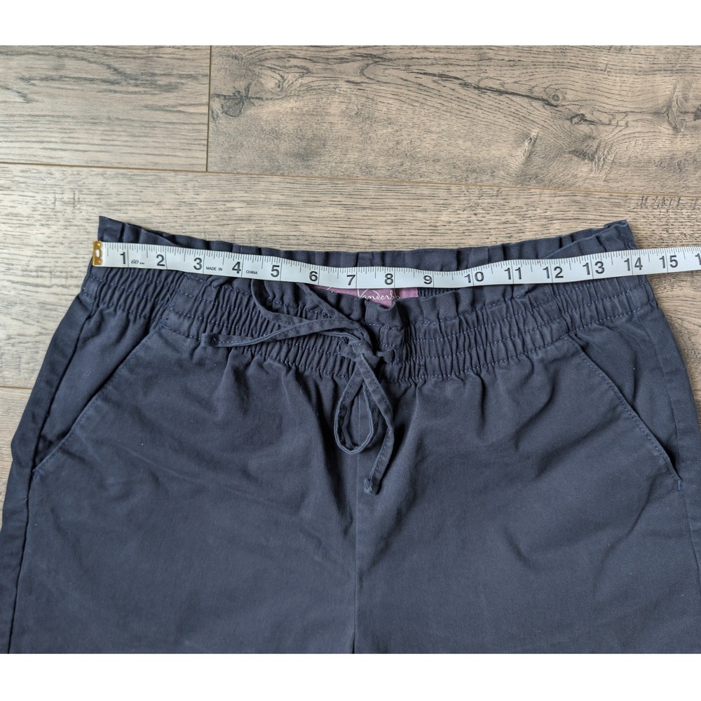 Gloria Vanderbilt Navy Blue Paperbag Waist Shorts Size 6 Elastic Drawstring - Picture 7 of 8